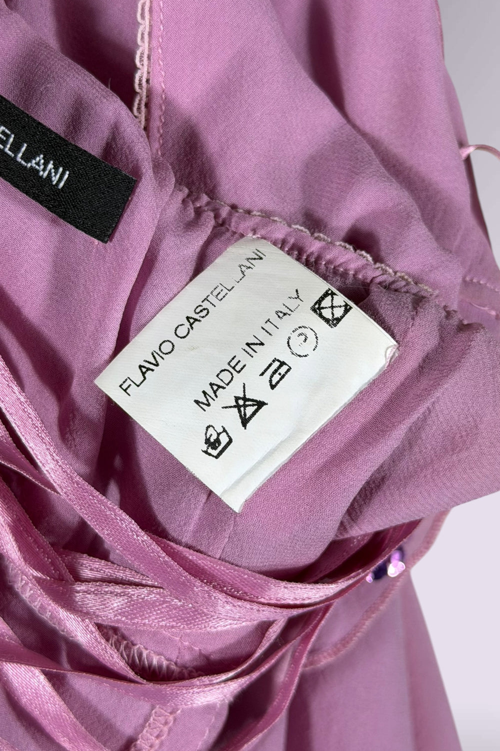 Flavio Castellani Pink Silk Asymmetric Handkerchief Dress | Italian Secondhand