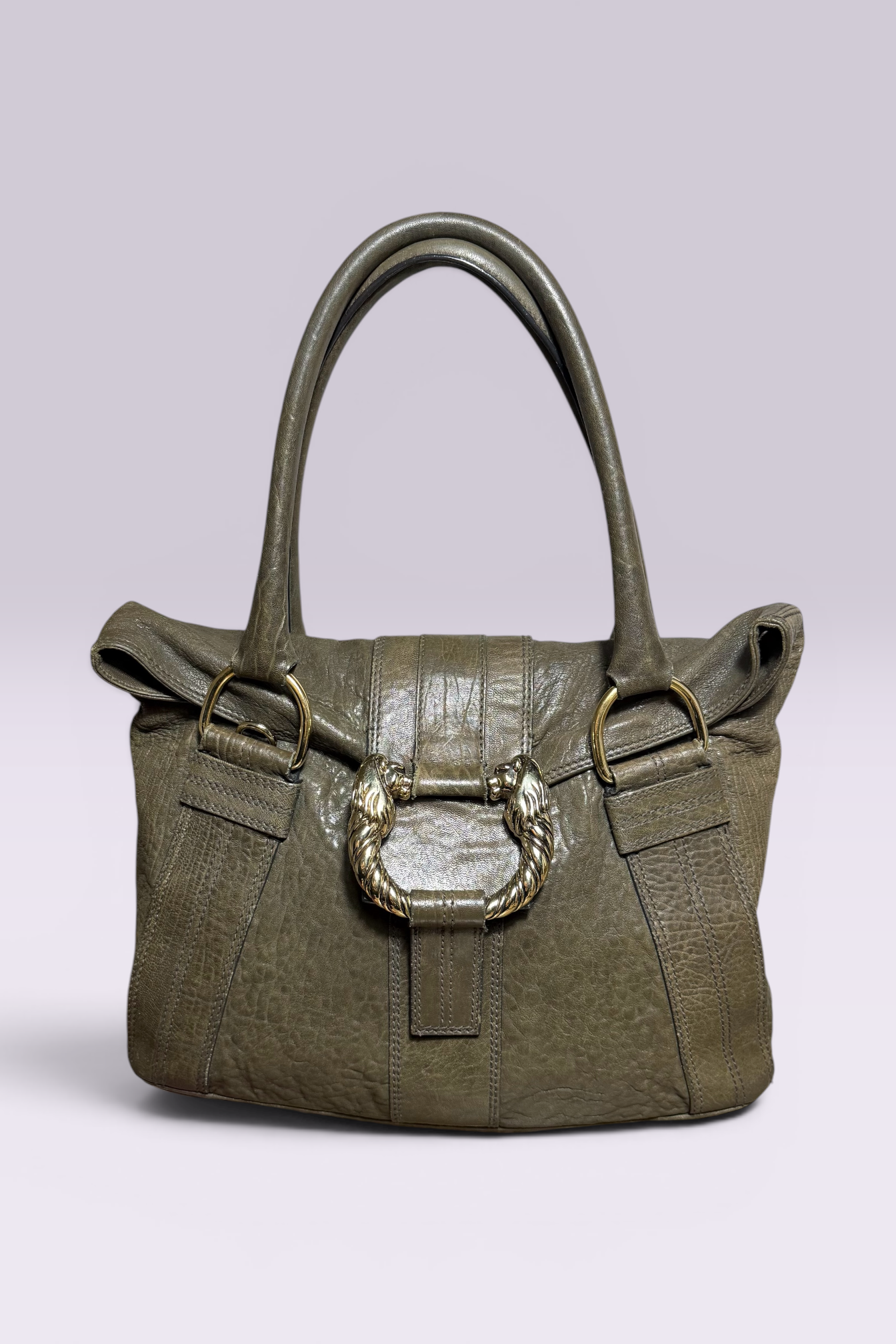 Bvlgari Lion Head Leather Tote Bag | Italian Secondhand