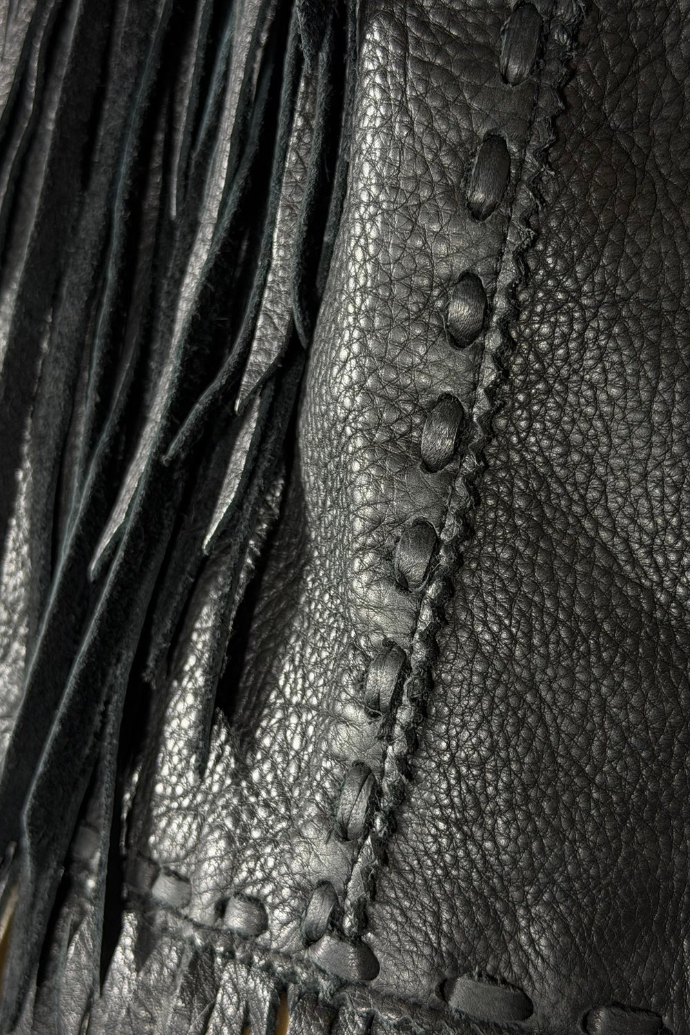 Ralph Lauren Black Leather Western Jacket | American Secondhand