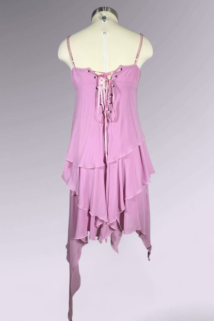 Flavio Castellani Pink Silk Asymmetric Handkerchief Dress | Italian Secondhand