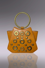 Escada Leather Ring Handle Grommet Bag | Italian Vintage