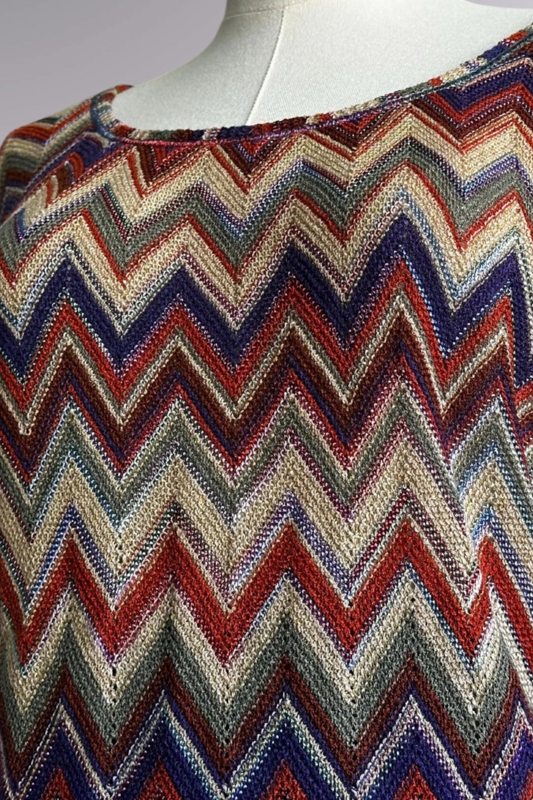 Missoni Chevron Long Sleeve Knit Top | Italian Designer Vintage