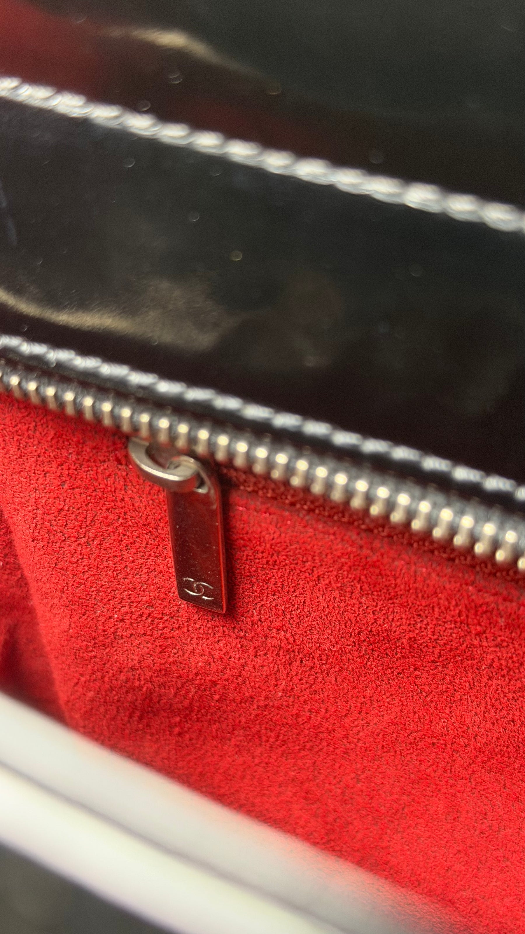 Chanel Chocolate Bar Black Patent Leather Tote | French Vintage