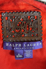 Ralph Lauren Collection Red Suede Leather Appliqué Jacket | Runway Archive