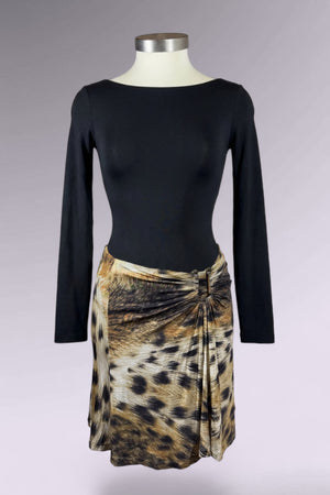 Just Cavalli Leopard Print Ruched Mini Skirt | Italian Vintage