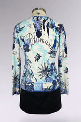 Blumarine Beaded Travel Print Cardigan | Italian Vintage