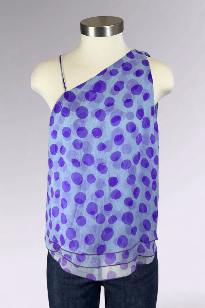 Giorgio Armani Silk Polka Dot One Shoulder Top and Scarf | Italian Secondhand