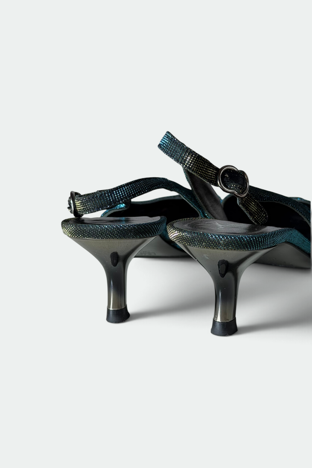 GIUSEPPE ZANOTTI DESIGN IRIDESCENT POINTED-TOE KITTEN HEELS | ITALIAN SECONDHAND