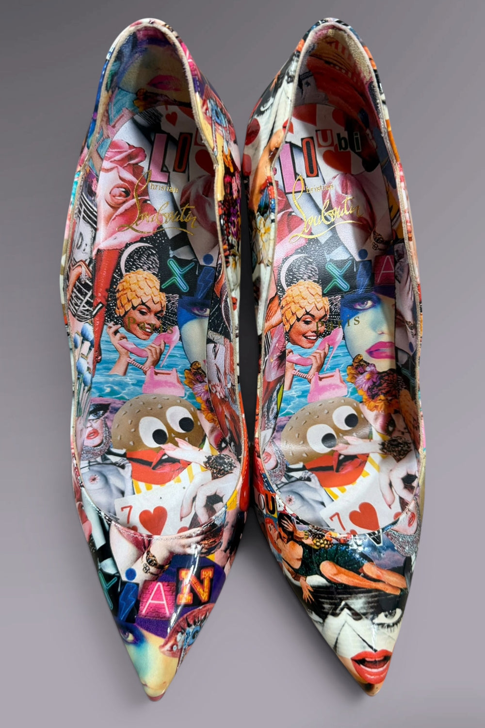 Christian Louboutin Collage Print Pumps Red Bottom | French Secondhand