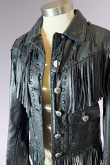 Ralph Lauren Black Leather Western Jacket | American Secondhand