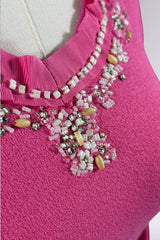 Blumarine Pink Embellished Knit Top | Italian Vintage
