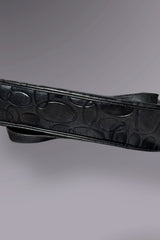 Braccialini Embossed Black Leather Shoulder Bag with Crossbody Strap | Italian Vintage