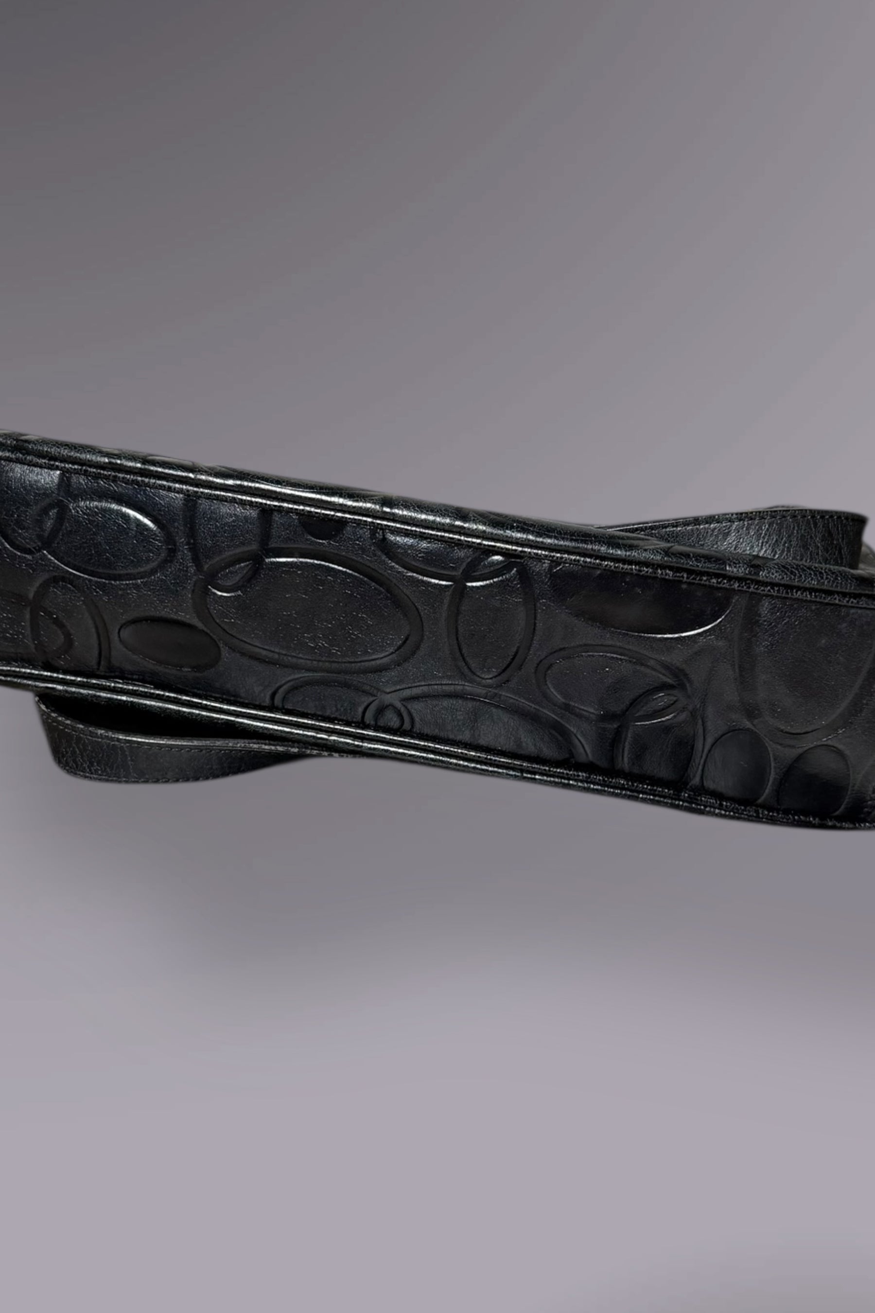 Braccialini Embossed Black Leather Shoulder Bag with Crossbody Strap | Italian Vintage