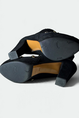 COMING SOON: SONIA RYKIEL BLACK SUEDE JEWELED PLATFORM ANKLE BOOTS | FRENCH SECONDHAND