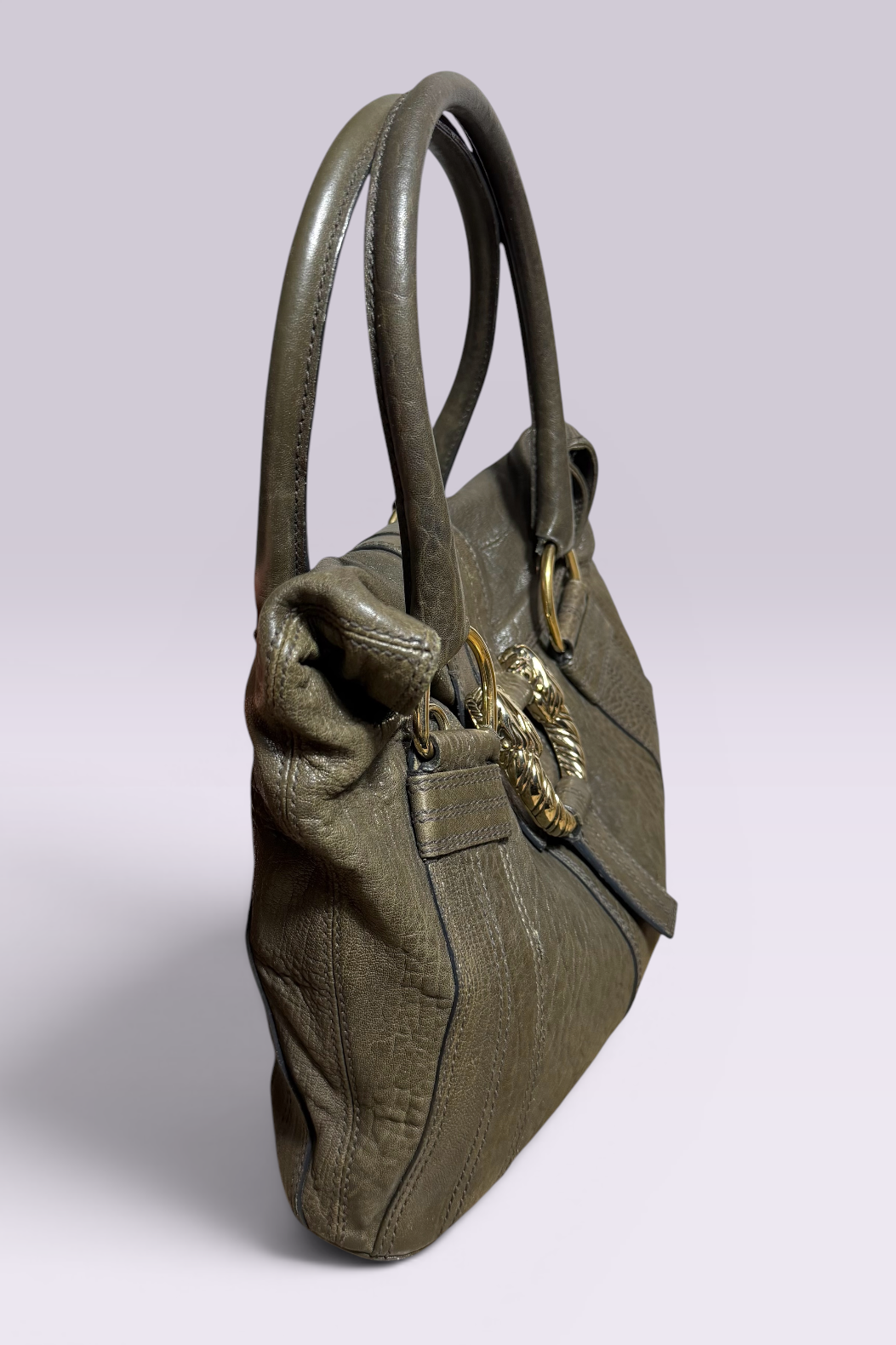 Bvlgari Lion Head Leather Tote Bag | Italian Secondhand
