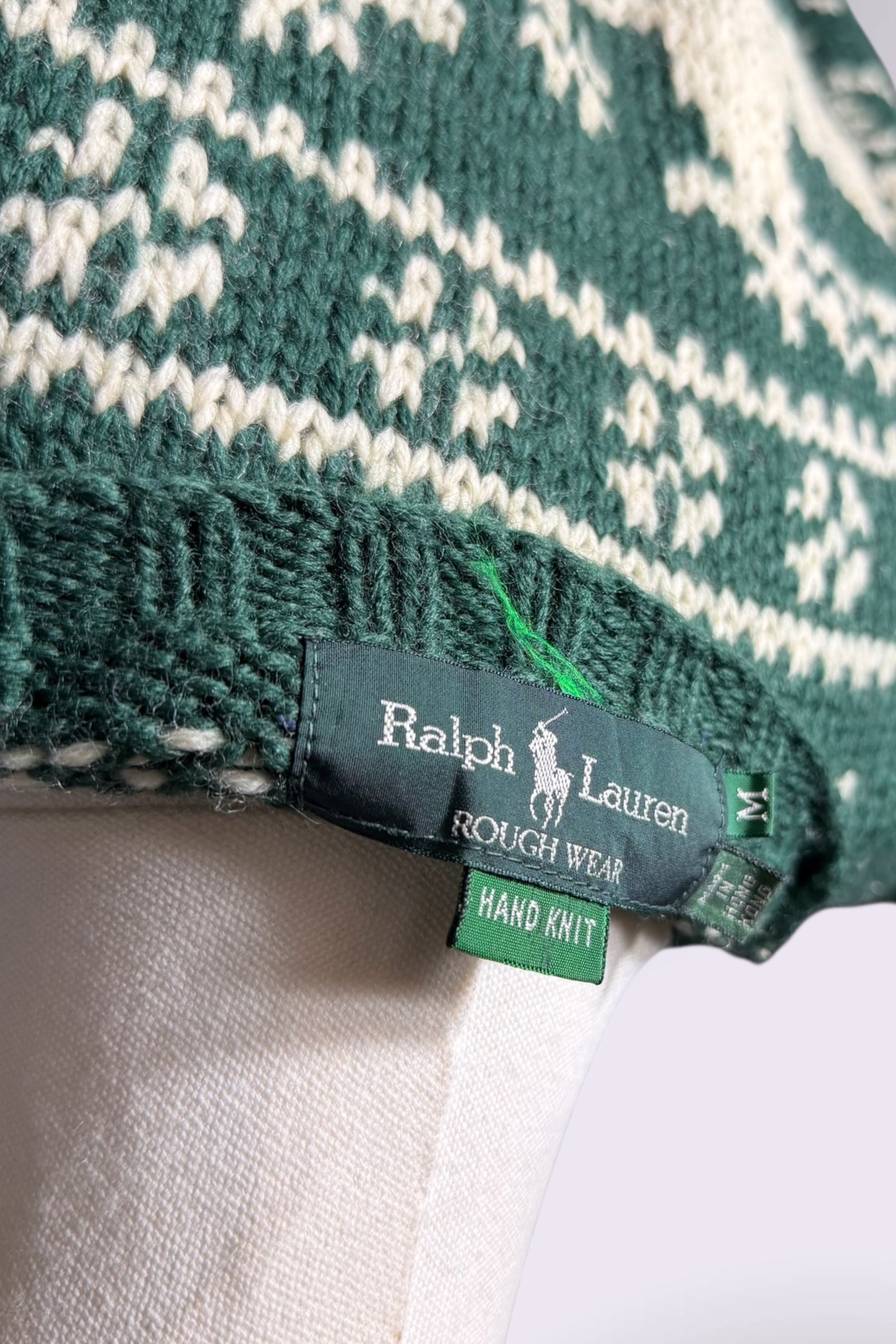 Ralph Lauren Roughwear Reindeer Hand-Knit Wool Sweater | American Vintage