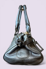 Chloe Paddington Metallic Blue Leather Bag | French Secondhand