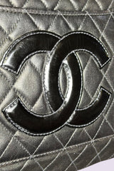 Chanel Late 90s Black Quilted Zip Tote | French Vintage