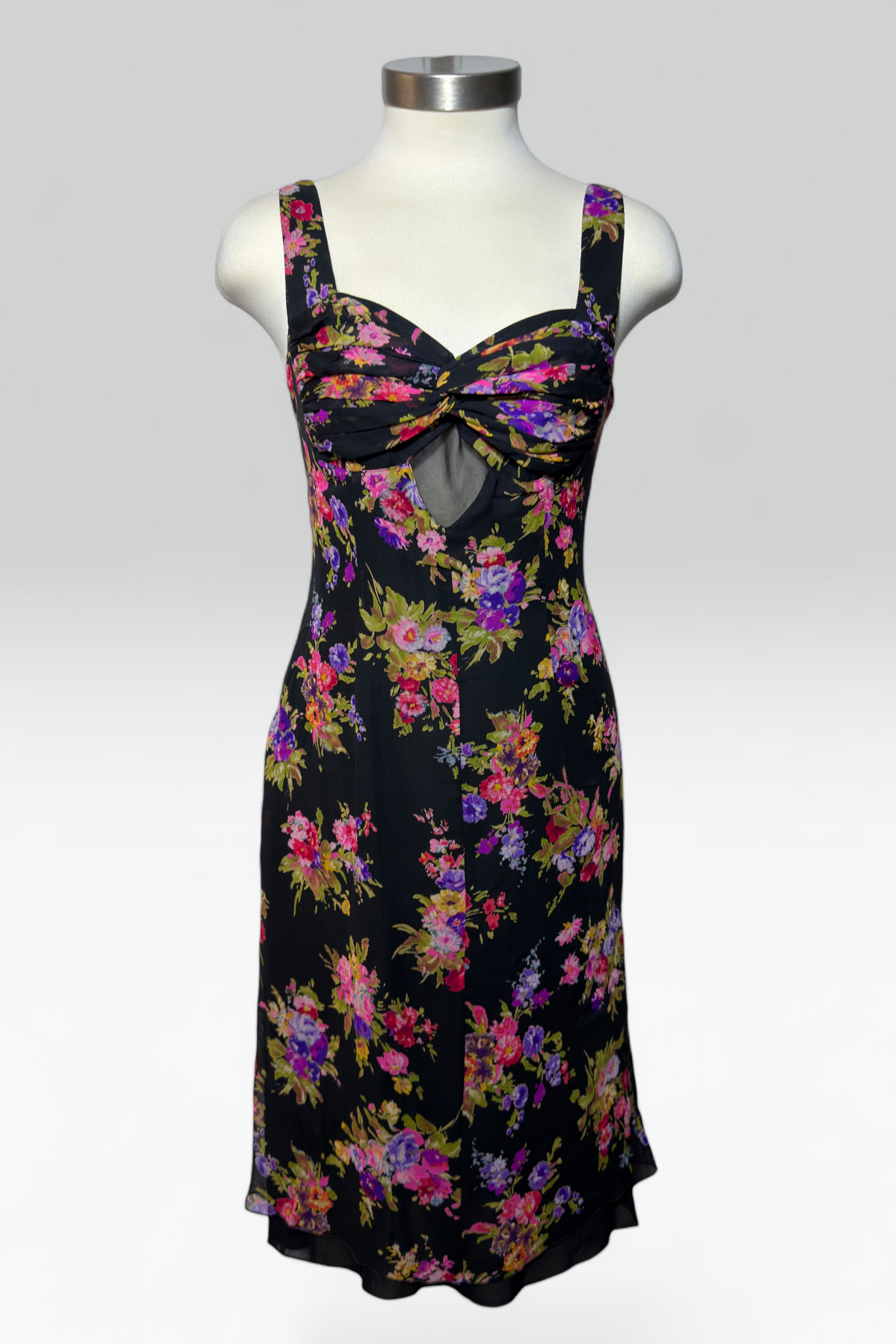 COMING SOON: Mariella Burani black & multicolor Floral silk dress