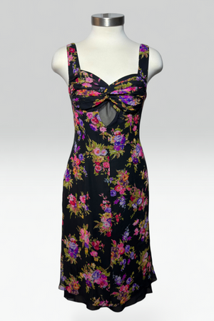 COMING SOON: Mariella Burani black & multicolor Floral silk dress