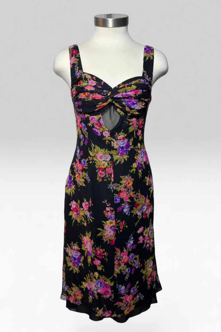COMING SOON: Mariella Burani black & multicolor Floral silk dress
