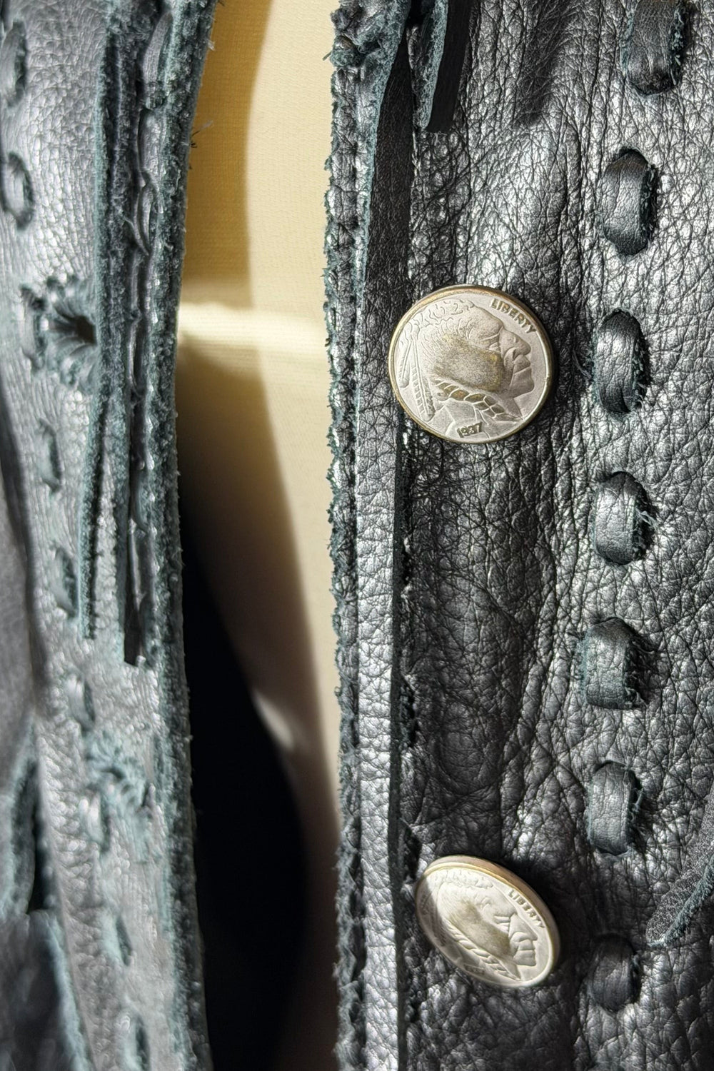 Ralph Lauren Black Leather Western Jacket | American Secondhand