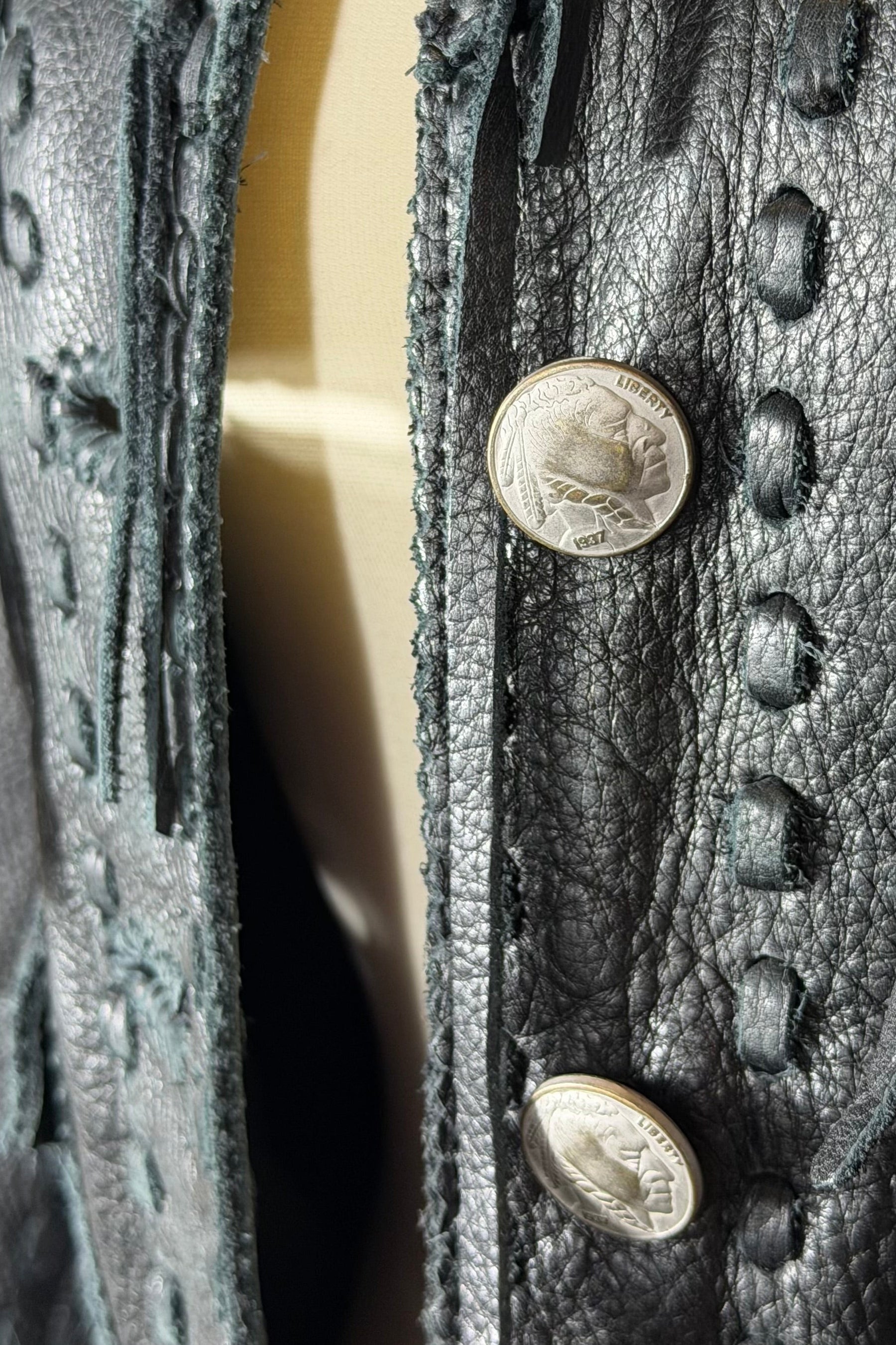 Ralph Lauren Black Leather Western Jacket | American Secondhand