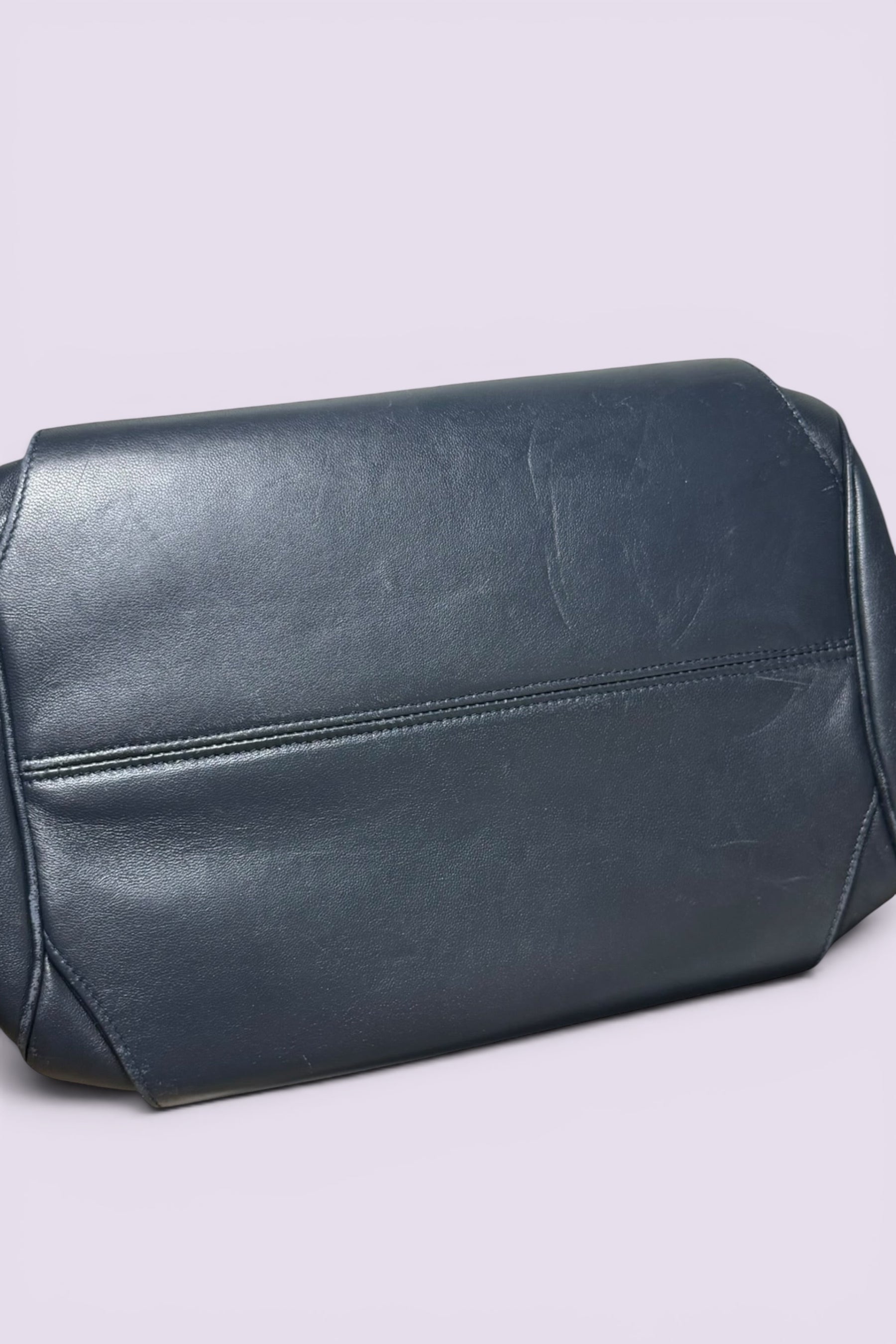 Braccialini Black Leather Top Handle Bag | Italian Vintage