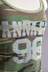 James Coviello for Anna Sui Camo Logo Mini Dress | American Vintage