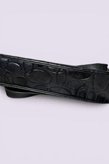 Braccialini Embossed Black Leather Shoulder Bag with Crossbody Strap | Italian Vintage
