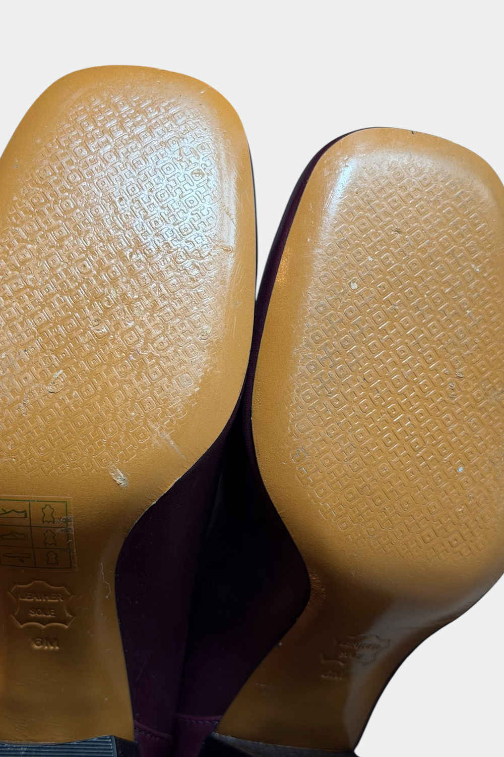 COMING SOON: TORY BURCH PLUM LEATHER FLORAL CHAIN KNEE-HIGH BOOTS | AMERICAN SECONDHAND