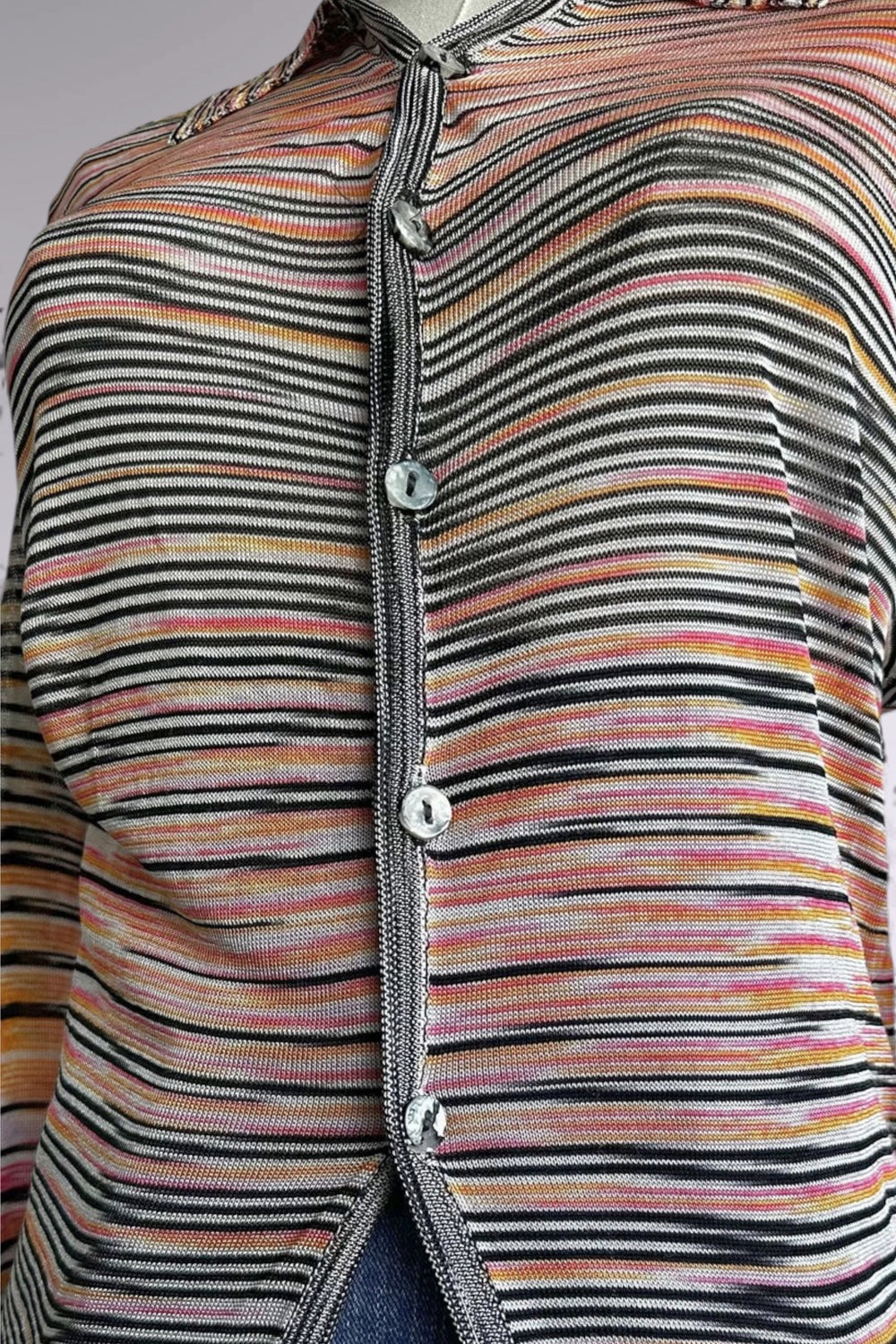 Missoni Long Sleeve Striped Knit Cardigan | Italian Vintage