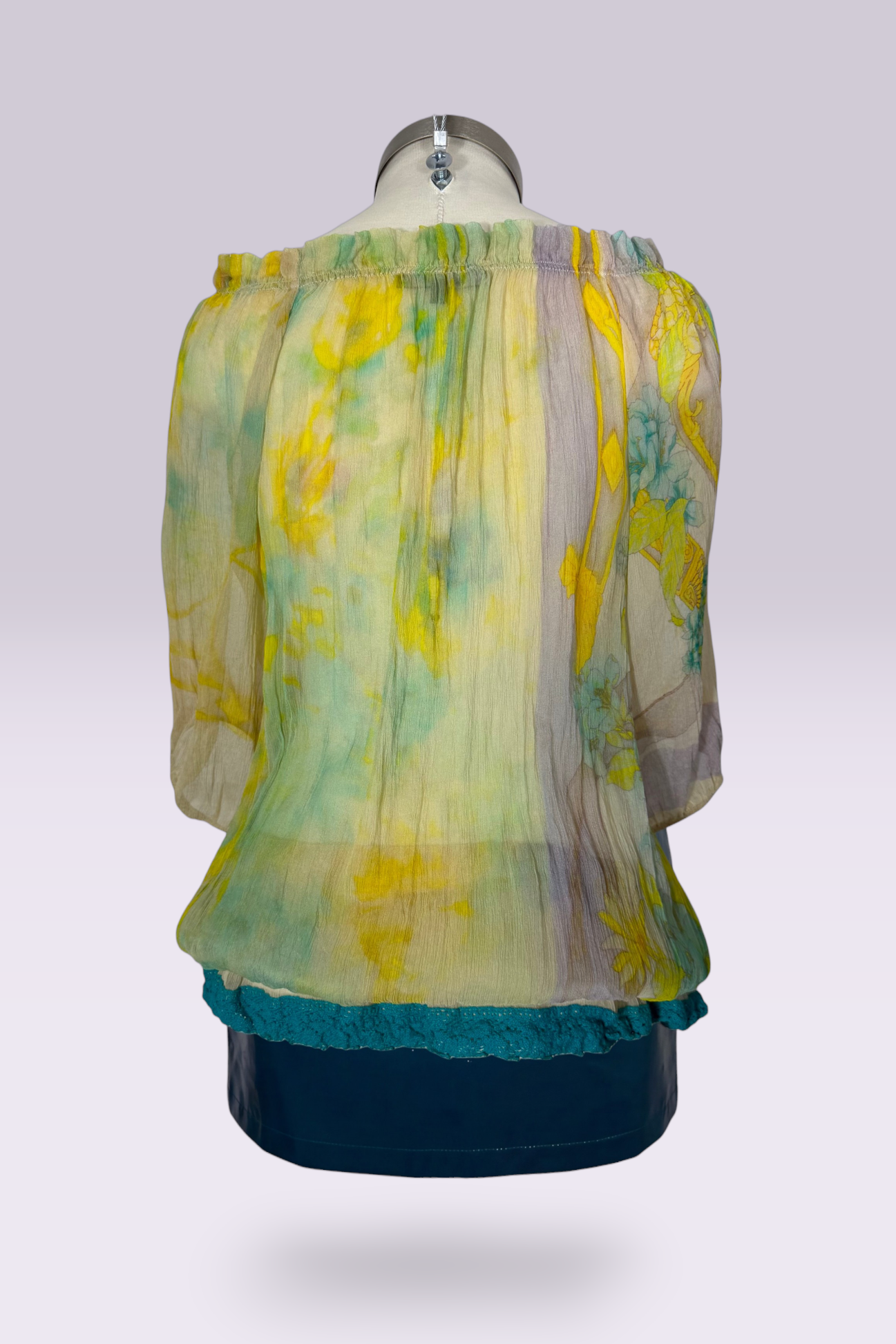 Patrizia Pepe Floral Silk Off Shoulder Blouse | Italian Secondhand