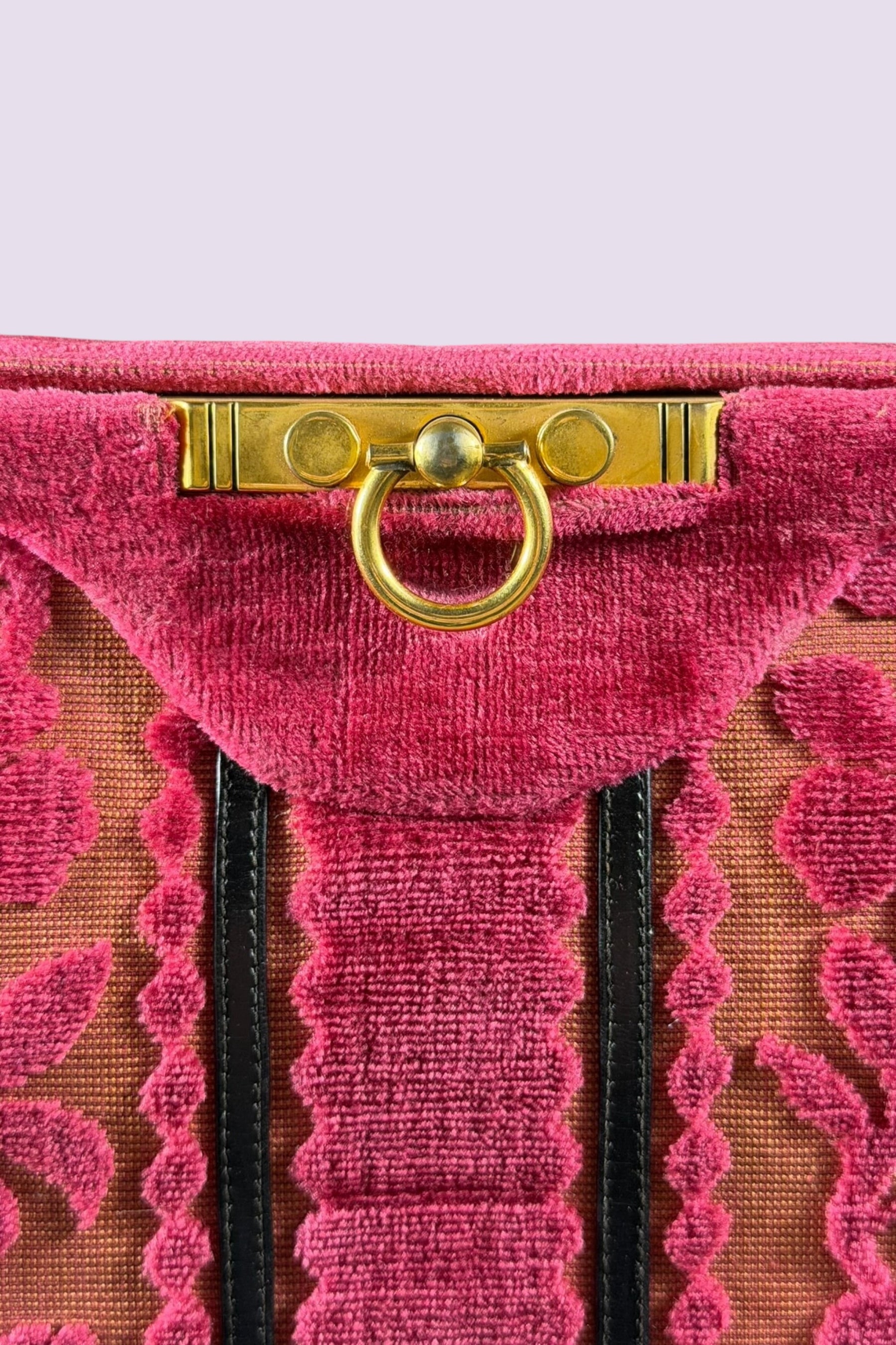 Roberta di Camerino Pink Velvet Floral Frame Bag | Italian Vintage