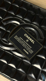 Chanel Chocolate Bar Black Patent Leather Tote | French Vintage