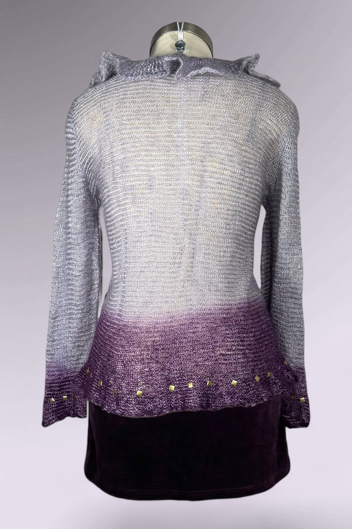 Roberto Cavalli CLASS Ombré Mohair Knit Tie Front Cardigan | Italian Secondhand