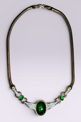 Nina Ricci Green Cabochon Statement Necklace | French Vintage