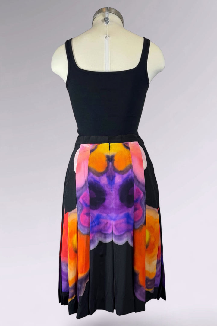 Chanel Abstract Print Silk Pleated Skirt | Runway Archive