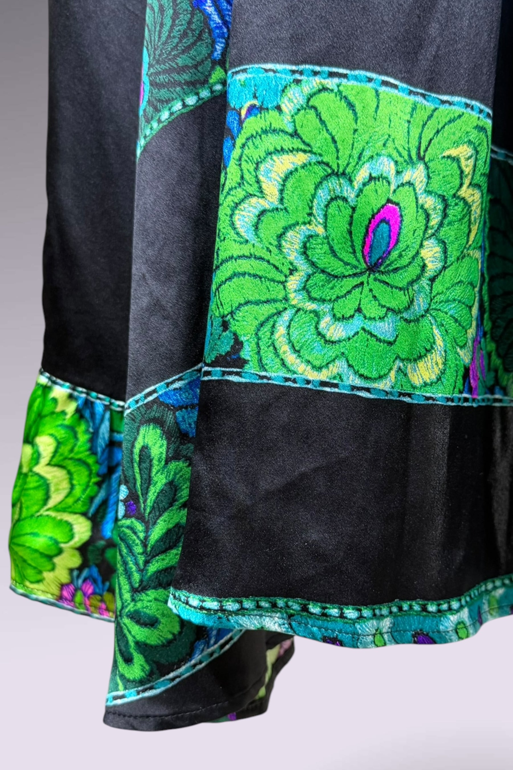 Roberto Cavalli Green Silk Top & Skirt Set | Italian Secondhand