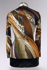 Roberto Cavalli Abstract Animal Print Cutout Mesh Top | Italian Secondhand