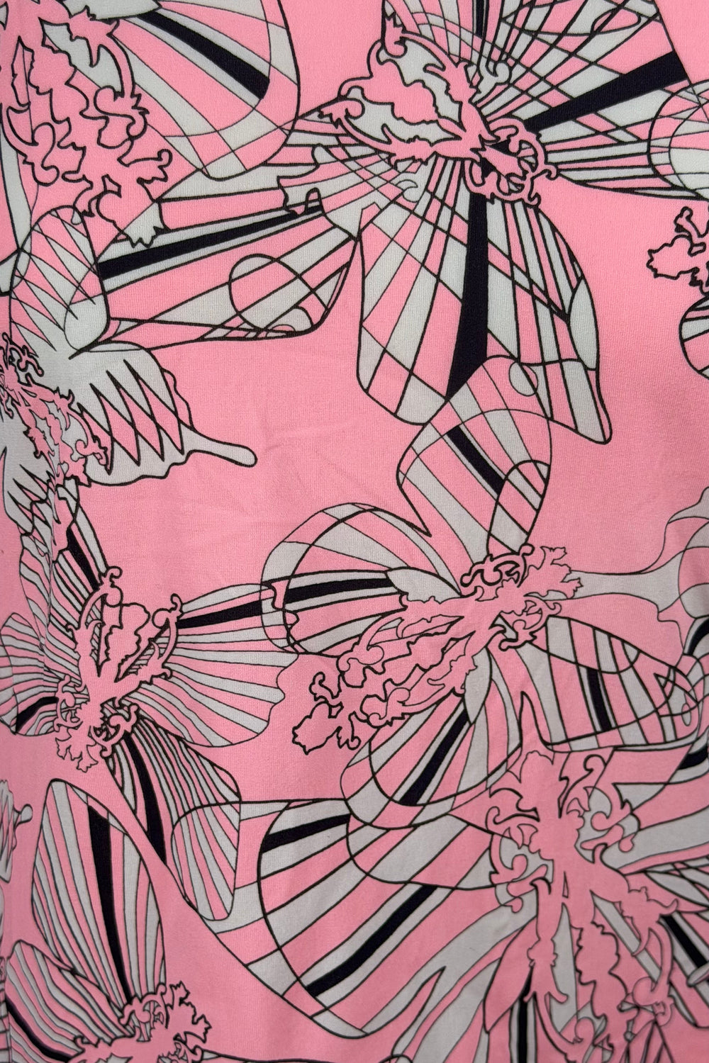 Versace Abstract Butterfly Print Long Sleeve Top | Italian Vintage