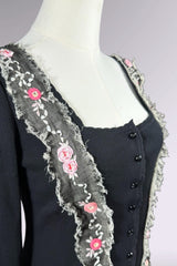 Anna Molinari Floral Embroidered Cardigan | Italian Vintage