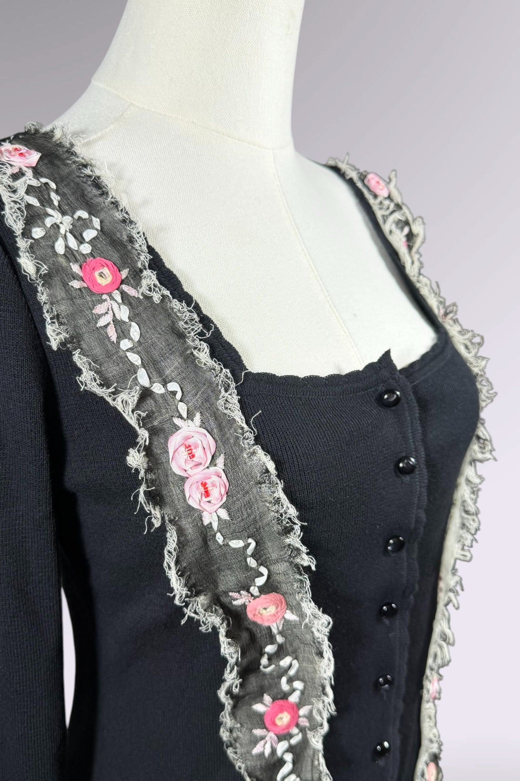 Anna Molinari Floral Embroidered Cardigan | Italian Vintage