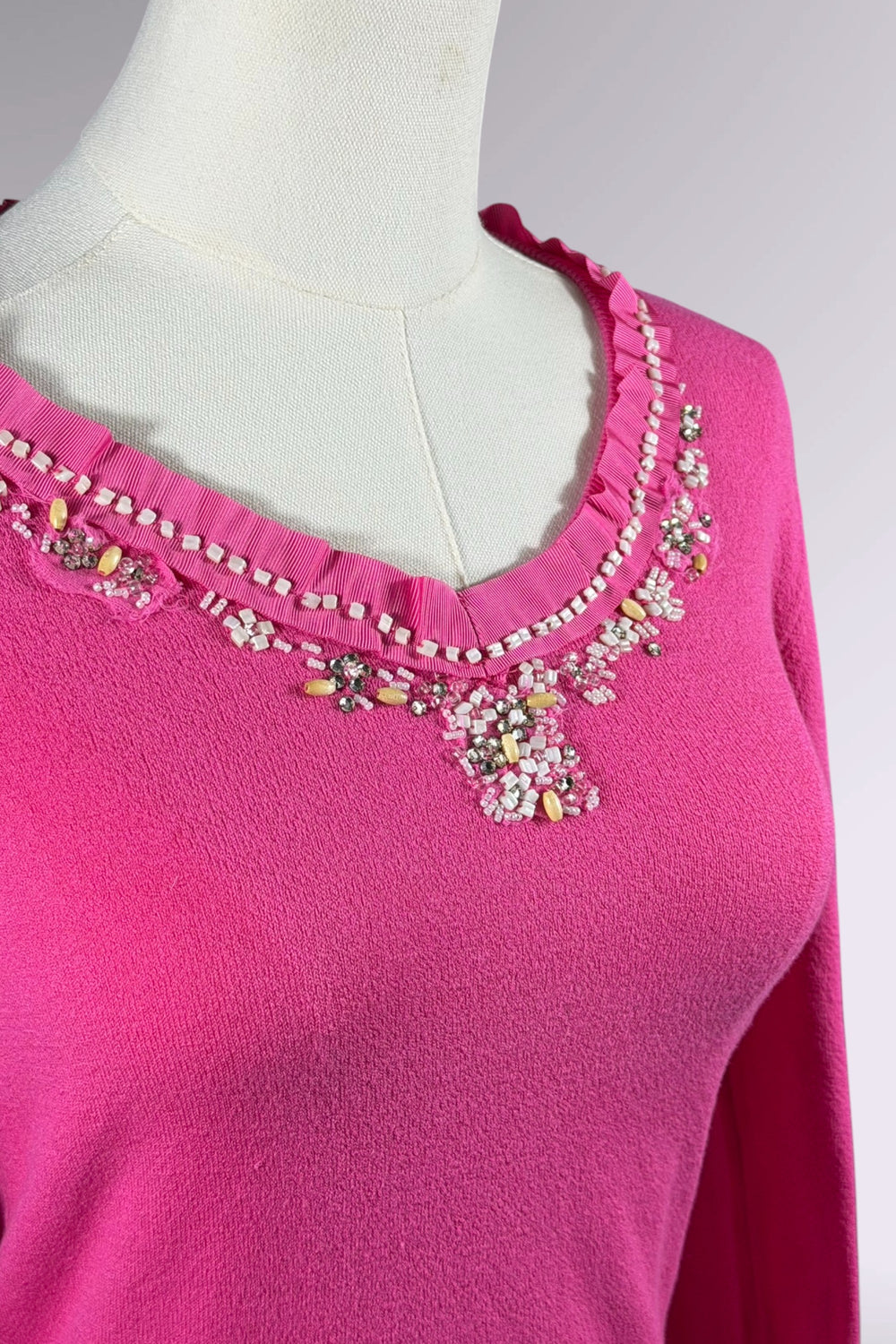 Blumarine Pink Embellished Knit Top | Italian Vintage