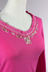Blumarine Pink Embellished Knit Top | Italian Vintage