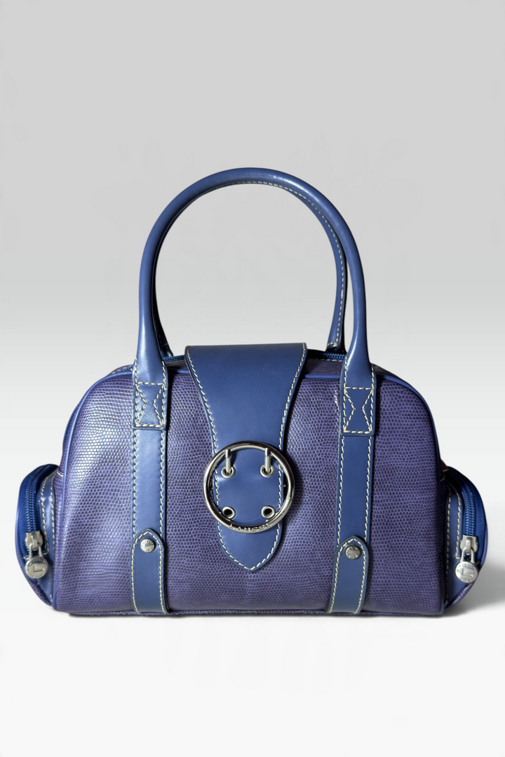 COMING SOON: LANCEL PURPLE LIZARD-EMBOSSED LEATHER BOWLER BAG | FRENCH SECONDHAND