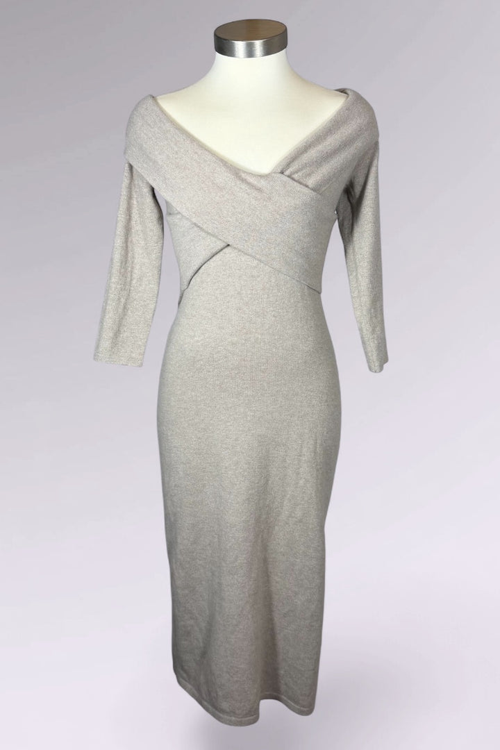 Ralph Lauren Cashmere Blend Off Shoulder Midi Dress | American Secondhand