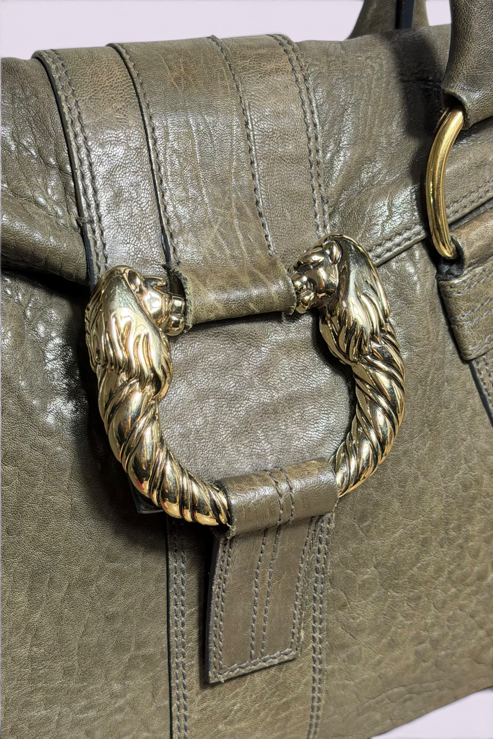Bvlgari Lion Head Leather Tote Bag | Italian Secondhand