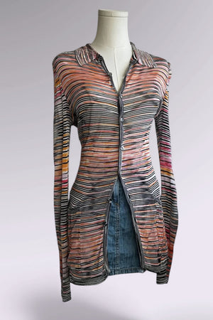Missoni Long Sleeve Striped Knit Cardigan | Italian Vintage