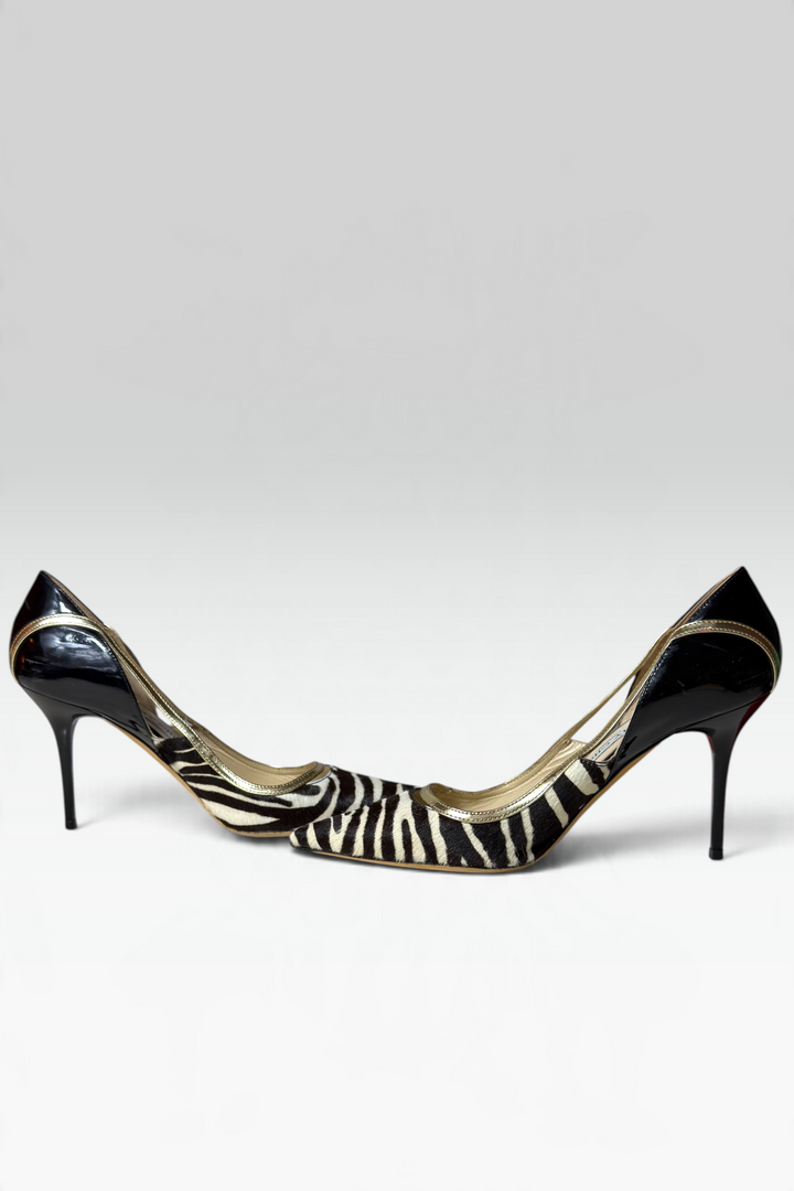 COMING SOON: JIMMY CHOO CRUISE 2013 ZEBRA PRINT CALF HAIR STILETTO PUMPS | BRITISH SECONDHAND